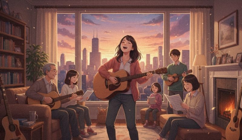 幾多リラ 音楽が常に身近にあった幾多家のリビング。