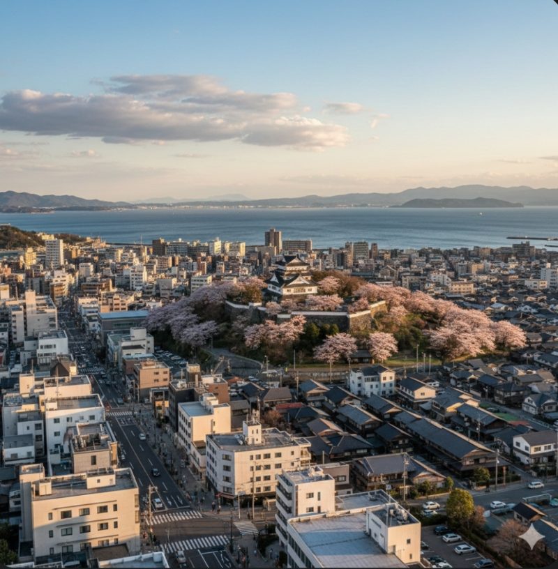松本若菜の実家がある鳥取県米子市の街並みの風景