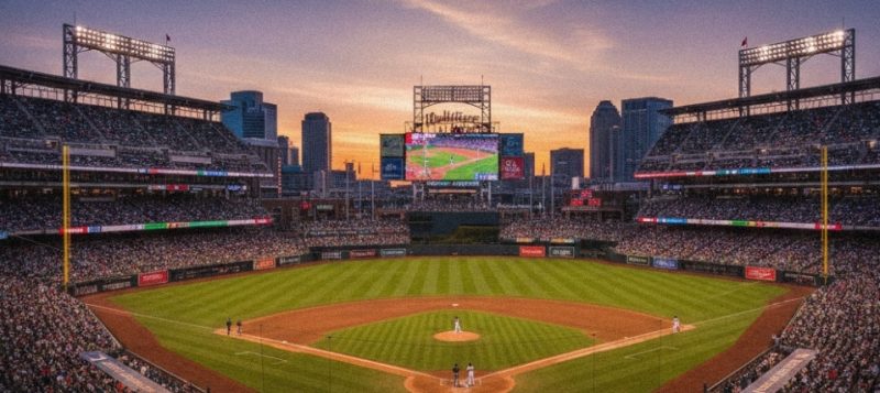 メジャーリーグ特大のスタジアムの風景