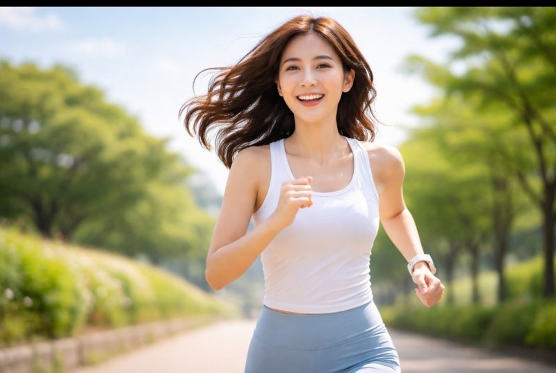 笑顔で走り抜けるイメージ画像