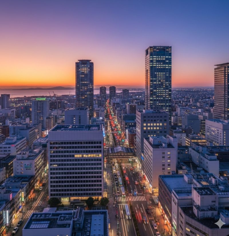 福岡県福岡市の街並みの風景