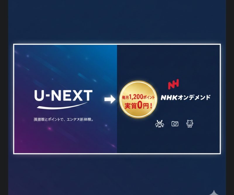 U-NEXTとNHKオンデマンドの連携イメージ