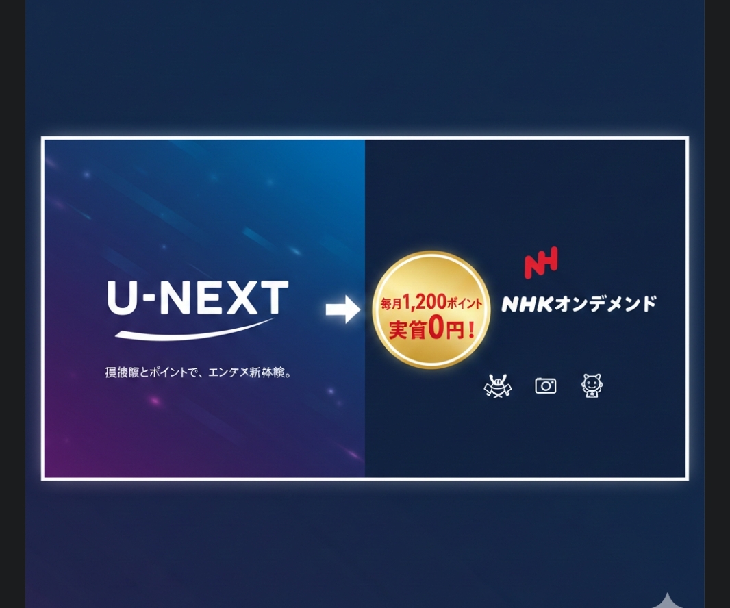 U-NEXTとNHKオンデマンドの連携イメージ