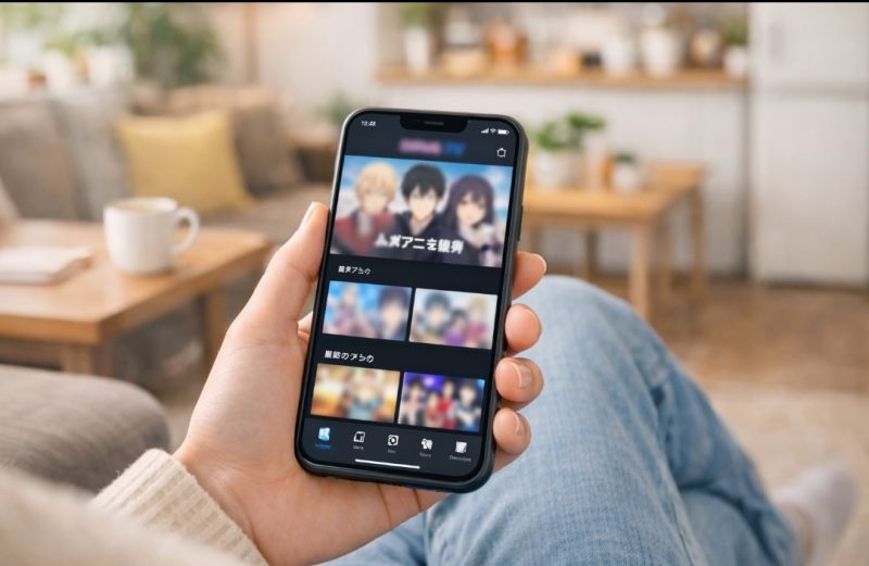 図：スマホで手軽に楽しめるDMM TV