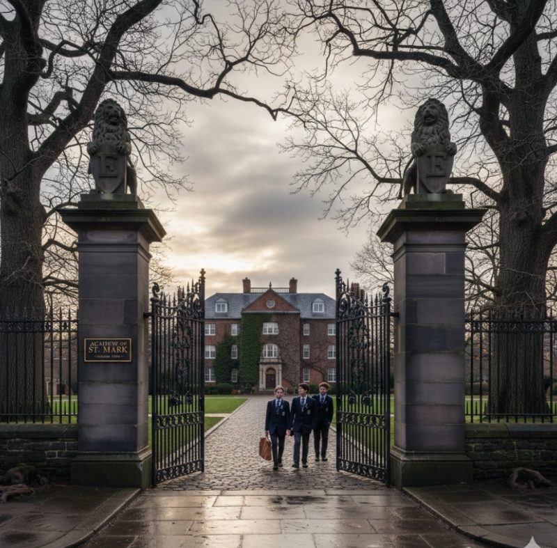 伝統ある私立学校の校門のイメージ