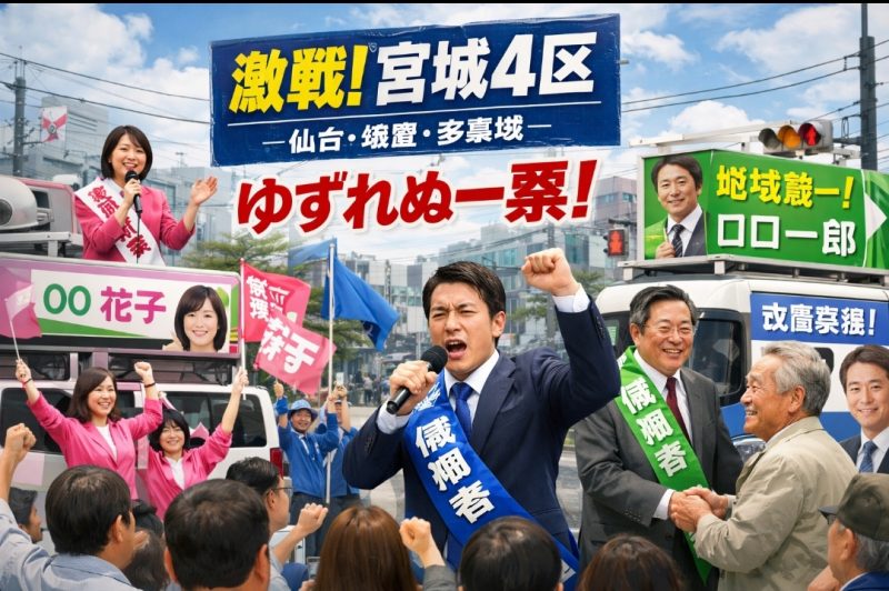 宮城4区の選挙戦イメージ図）