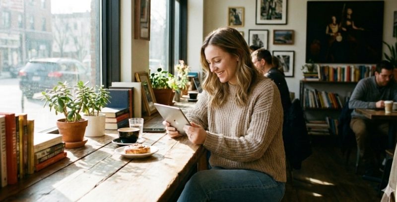 動画配信サービスを活用して旬の女優の出演作を楽しむ視聴イメージ）