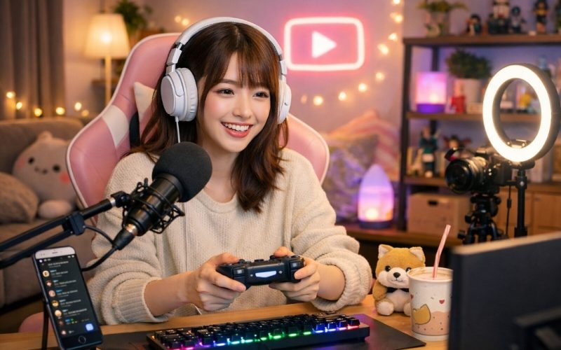 快適な部屋で動画配信を楽しむ20代女性の様子