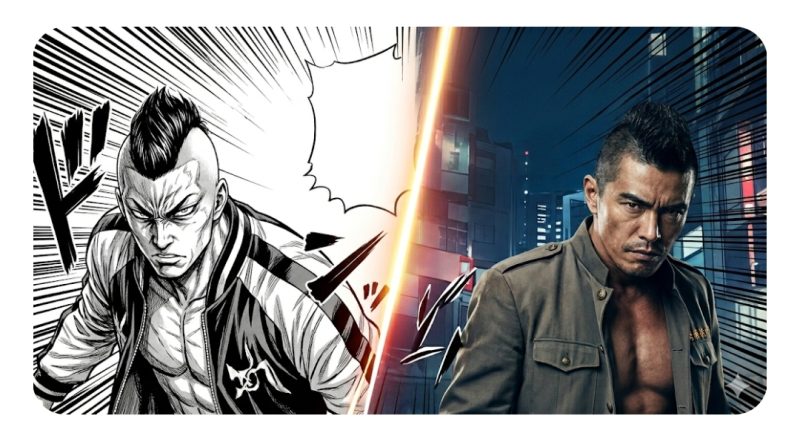 原作のロケマサと、ドラマ版で主演を務める伊藤英明の比較画像