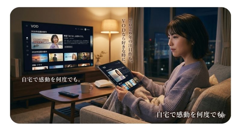 VODサービスを利用して映画を視聴するイメージ