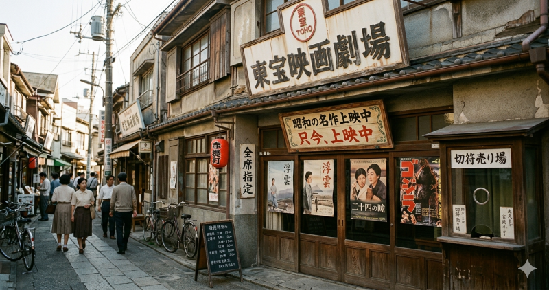 日本の古い映画館の入り口