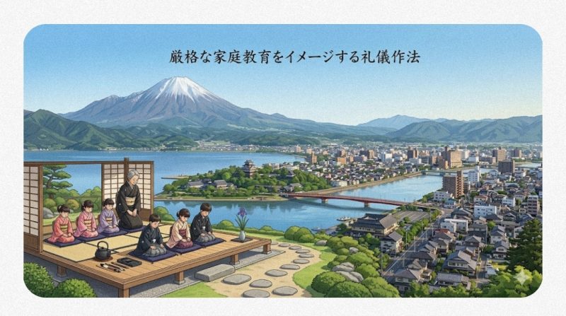 厳格な家庭教育をイメージする礼儀作法