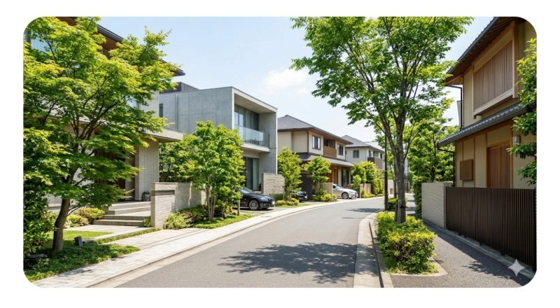 世田谷区の高級住宅街のイメージ