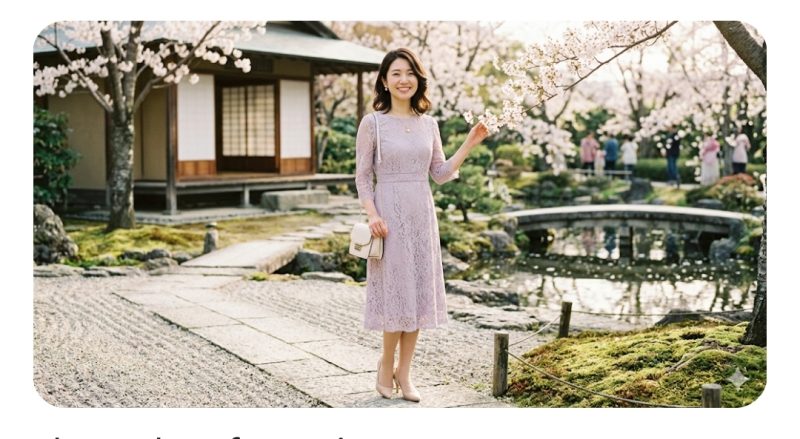 清楚で上品なパステルカラーのワンピース