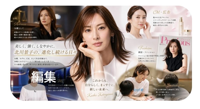 北川景子さんの現在の多岐にわたる活躍イメージ