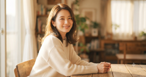 笑顔で語る女性のイメージ