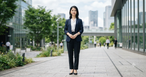 凛とした表情の浜辺美波さん
