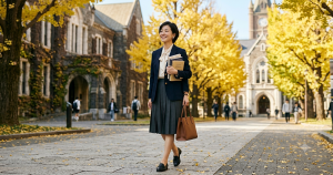 歴史ある名門大学のキャンパスと緑豊かな並木道のイメージ