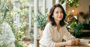 笑顔が素敵な大人の女性のイメージ写真